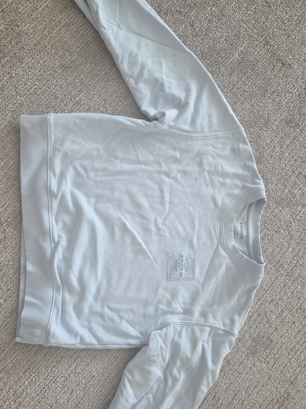 Coach Light Blue Logo Crewneck Sweatshirt/shorts Set